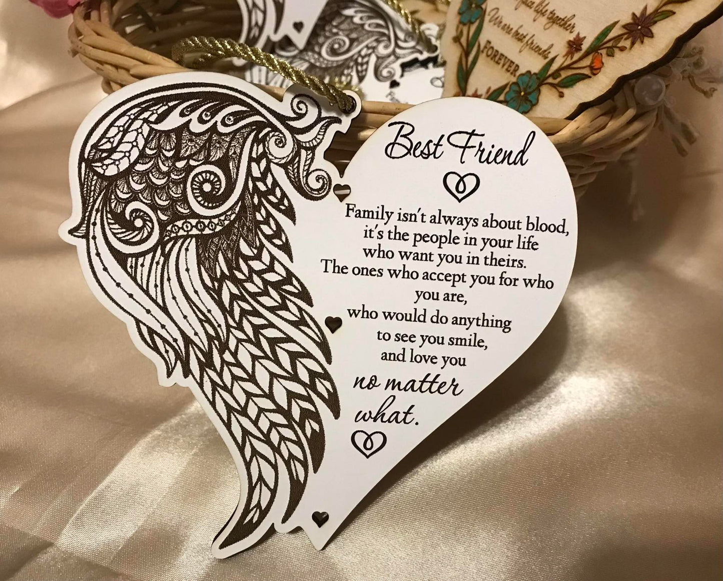 Best Friend Wooden Heart Ornament