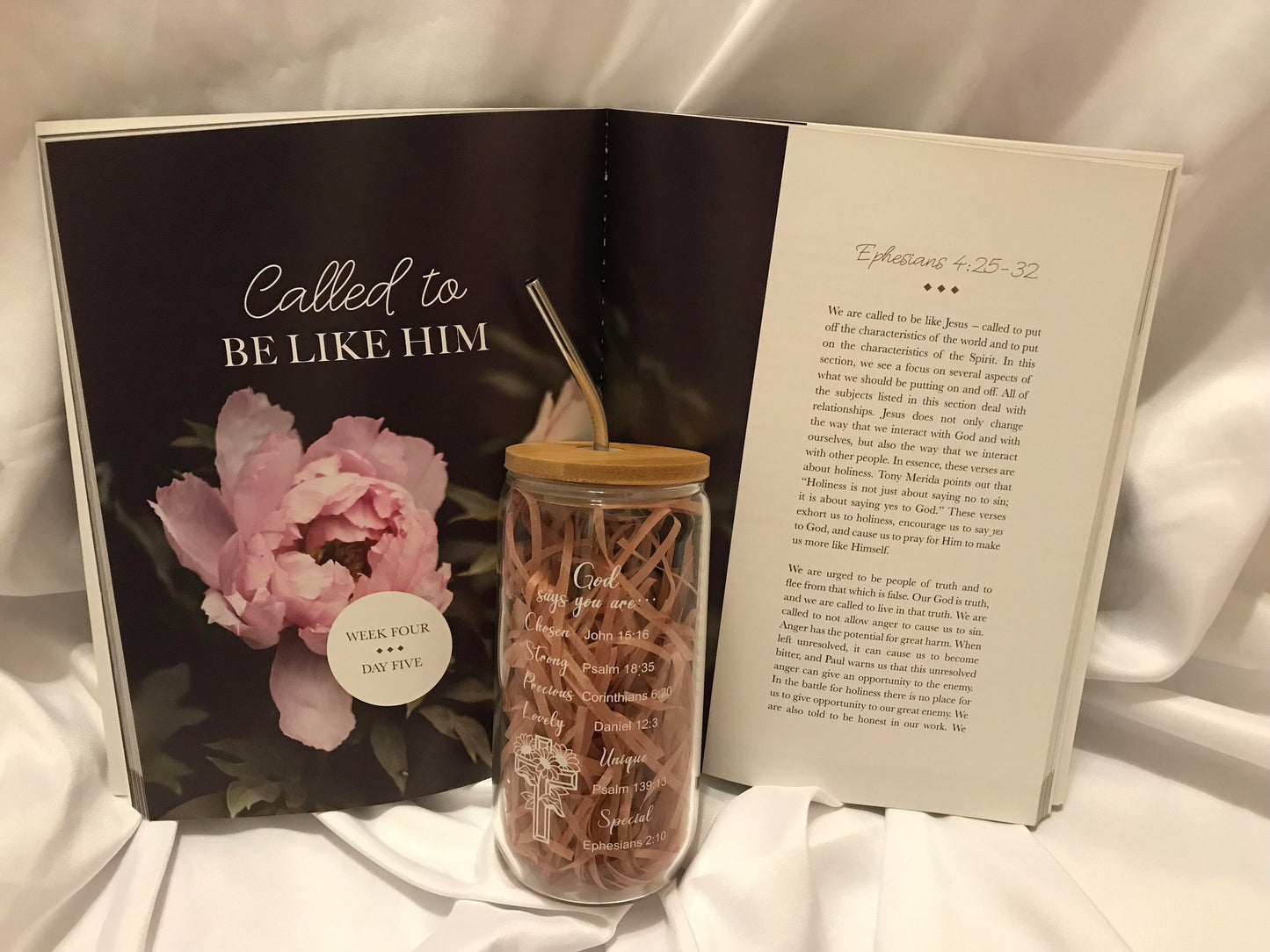 "Chosen" Bible Study & Glass "God says you are..." Tumbler Set