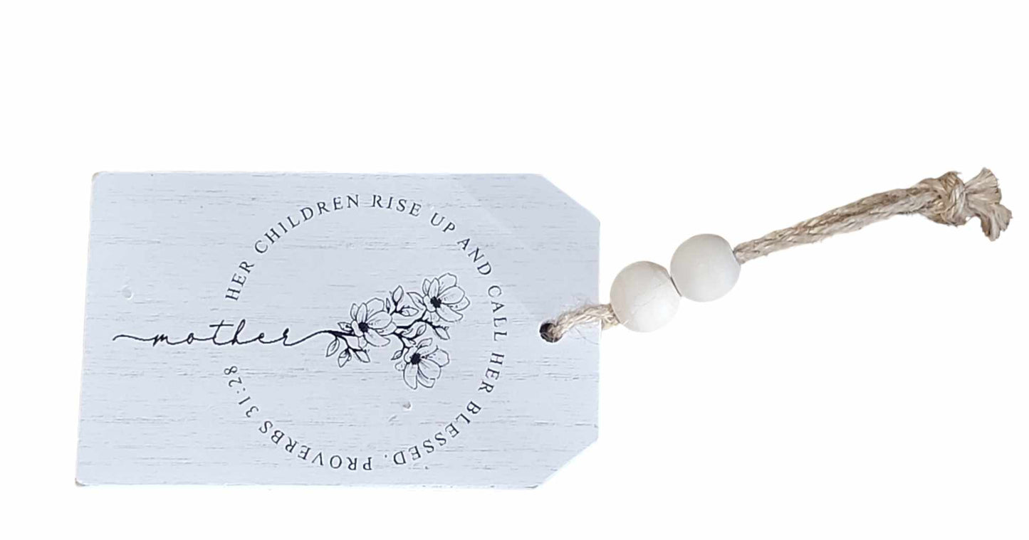 Mother Engraved Wooden Gift Tag