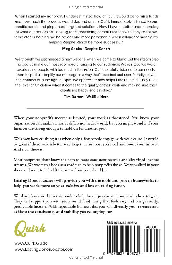 Lasting Donor Locator: Proven Frameworks for Finding the Right Donors to Engage With Your Nonprofit