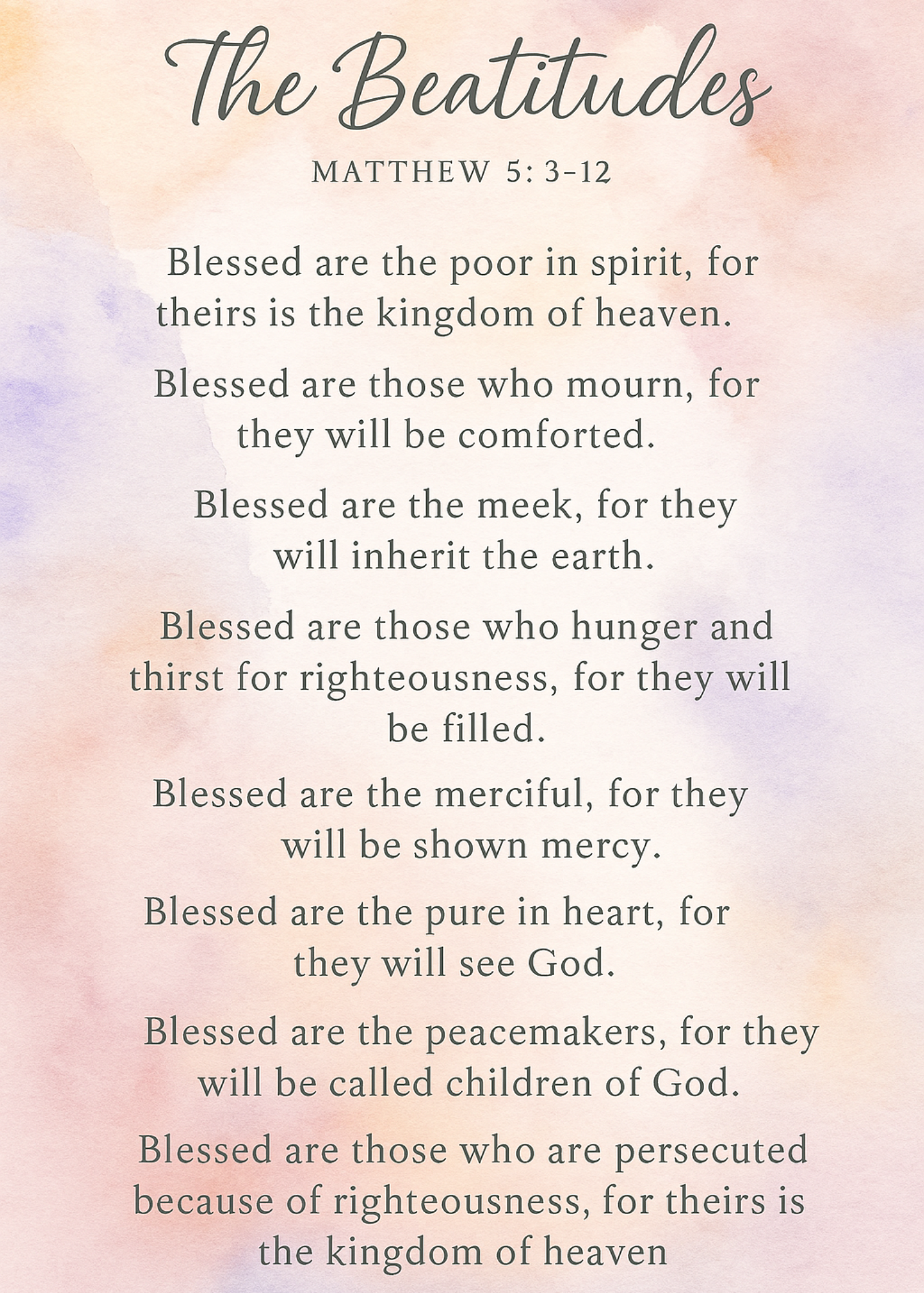 Beatitudes 5x7 Prints - (FREE download)