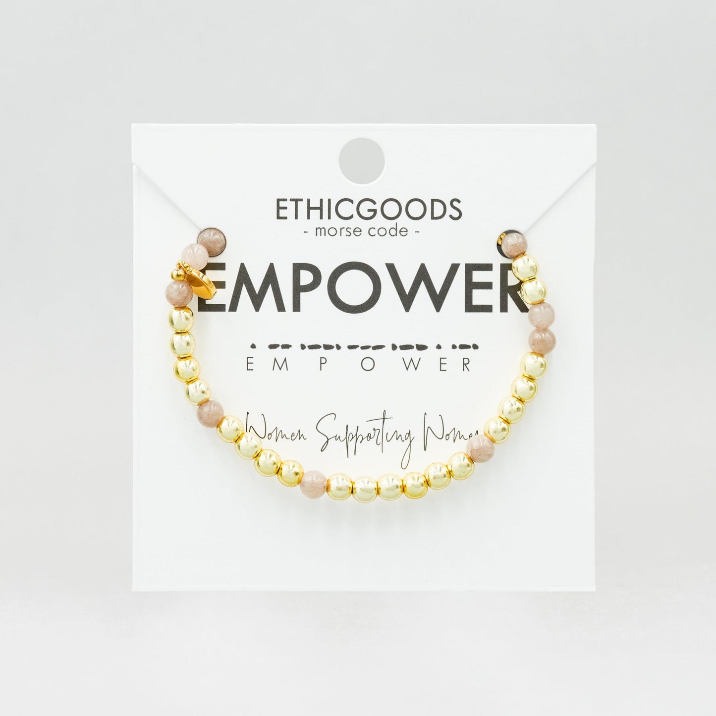 Gold EMPOWER Morse Code Bracelet