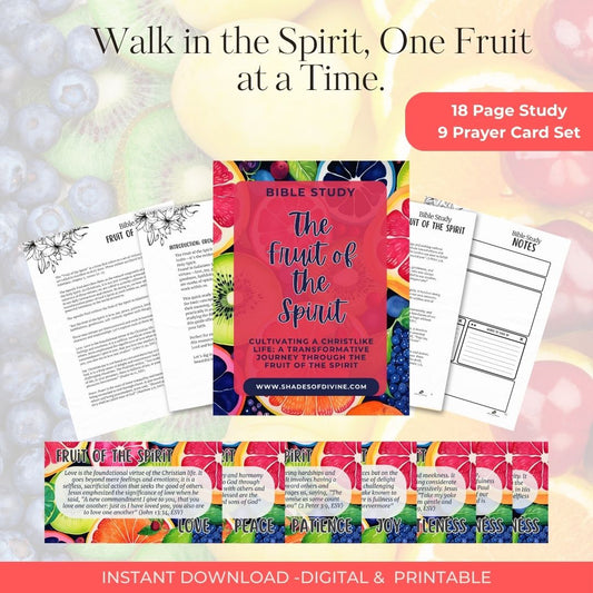 Digital Fruit of the Spirit Mini Bible Study & Prayer Card Set