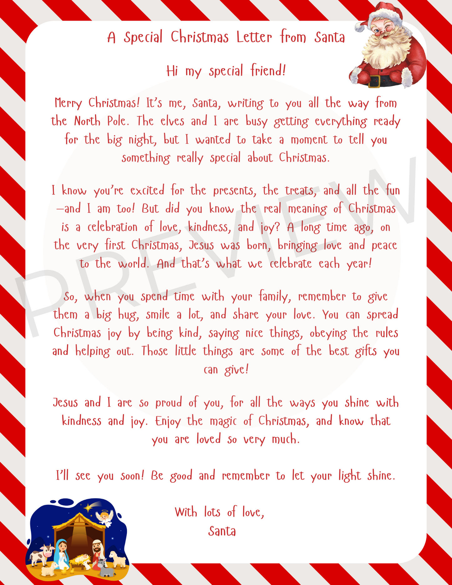 Christmas Letters; from Jesus and from Santa - (download)