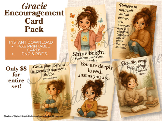Gracie Encouragement Card Pack | Printable Encouragement Cards | Digital Download