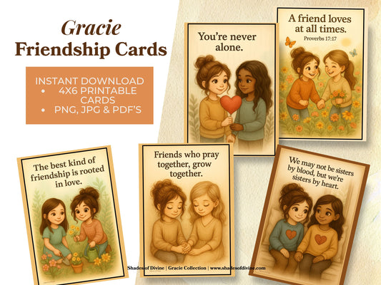 Gracie Friendship Card Pack | Printable Encouragement Cards | Digital Download
