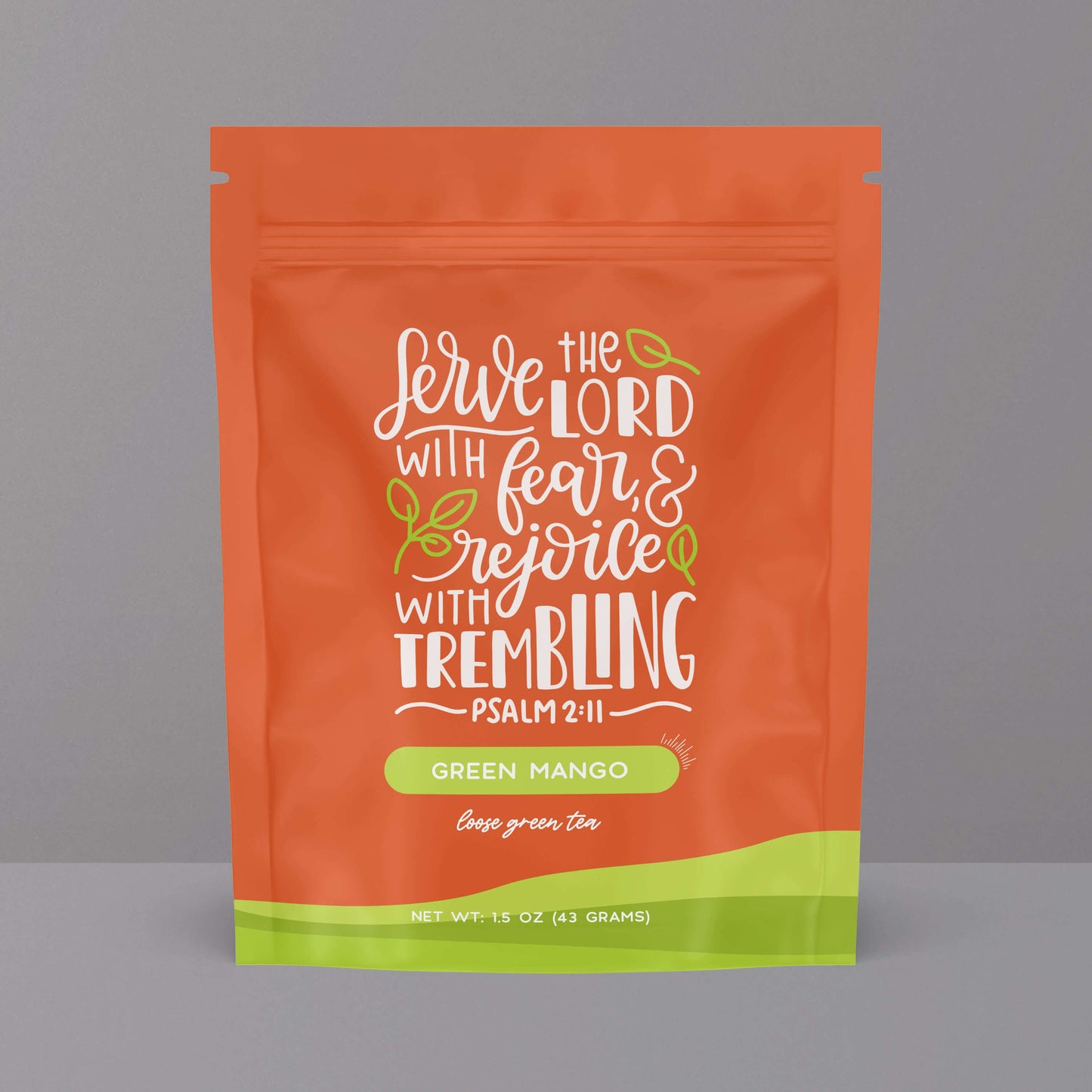 Bible Verse Tea "Serve The Lord" Green Tea With Mango