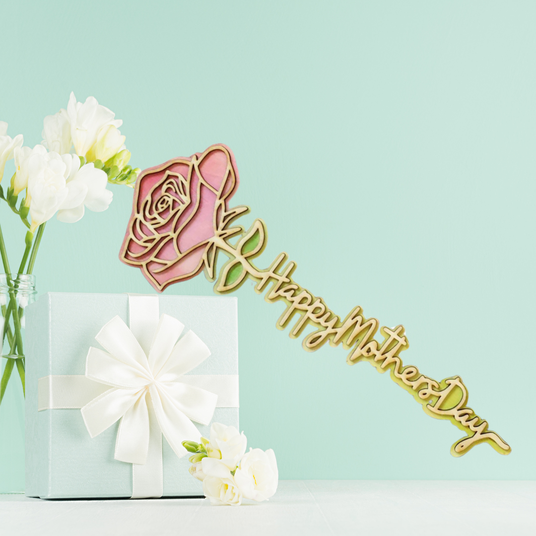 "Happy Mothers Day" Wooden Rose
