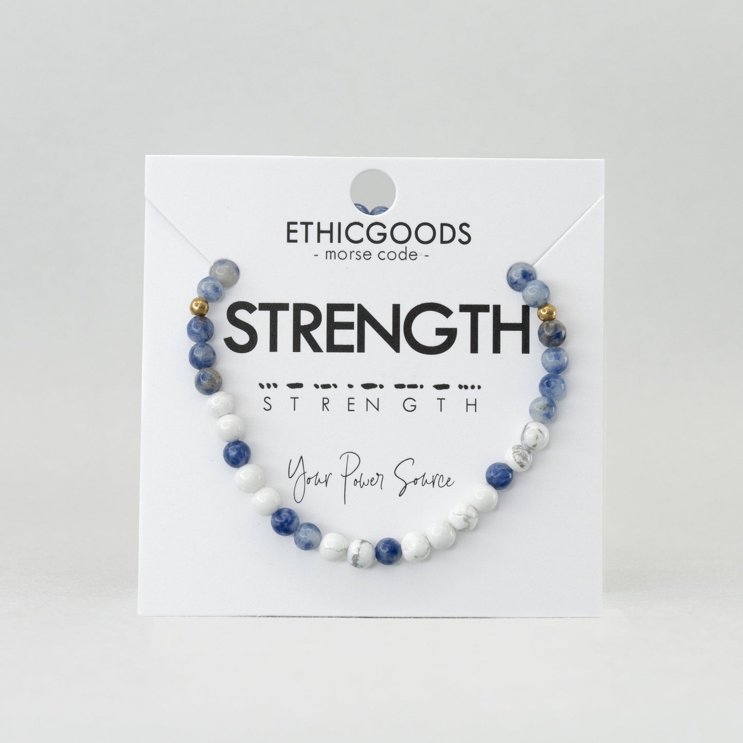 STRENGTH Morse Code Bracelet Extended Size