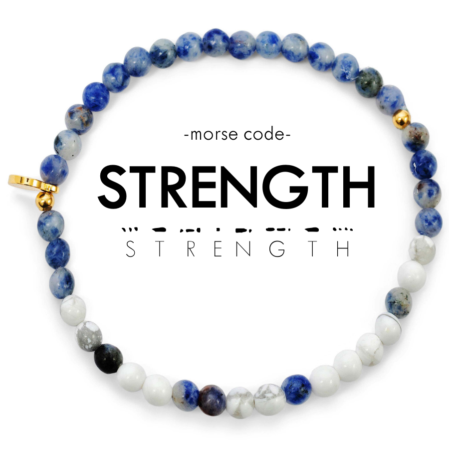 STRENGTH Morse Code Bracelet Extended Size