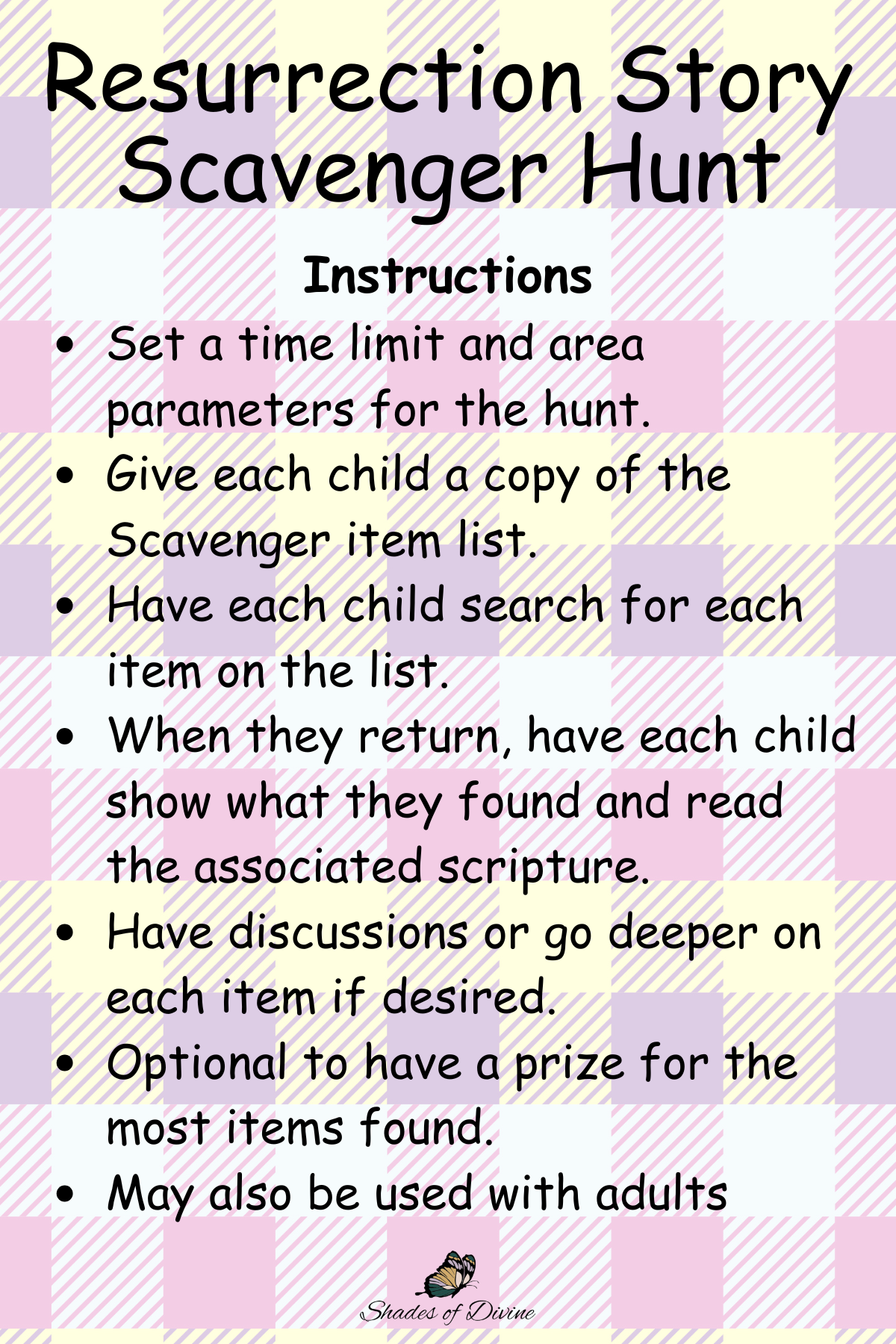 FREE Resurrection Story Scavenger Hunt (printable)