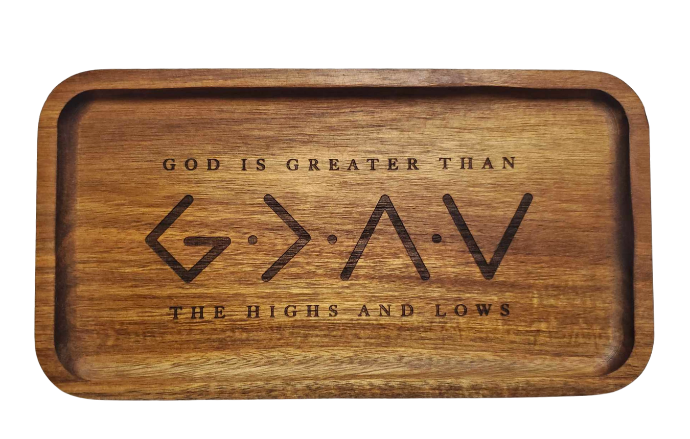 Scripture & Inspirational Acacia Wood Valet Tray