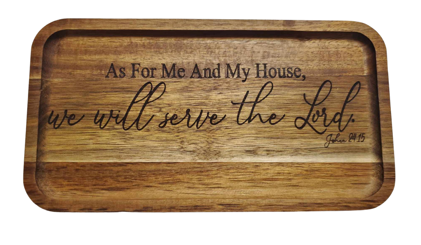 Scripture & Inspirational Acacia Wood Valet Tray