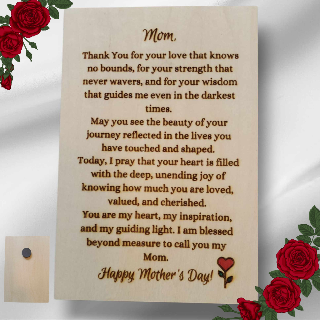Happy Mother’s Day Wooden Card & Magnet