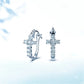 Zircon stone cross earrings (pierced)