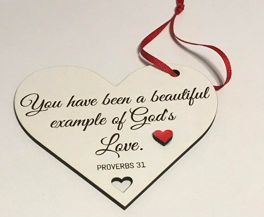 Proverbs 31 Wooden Heart Ornament
