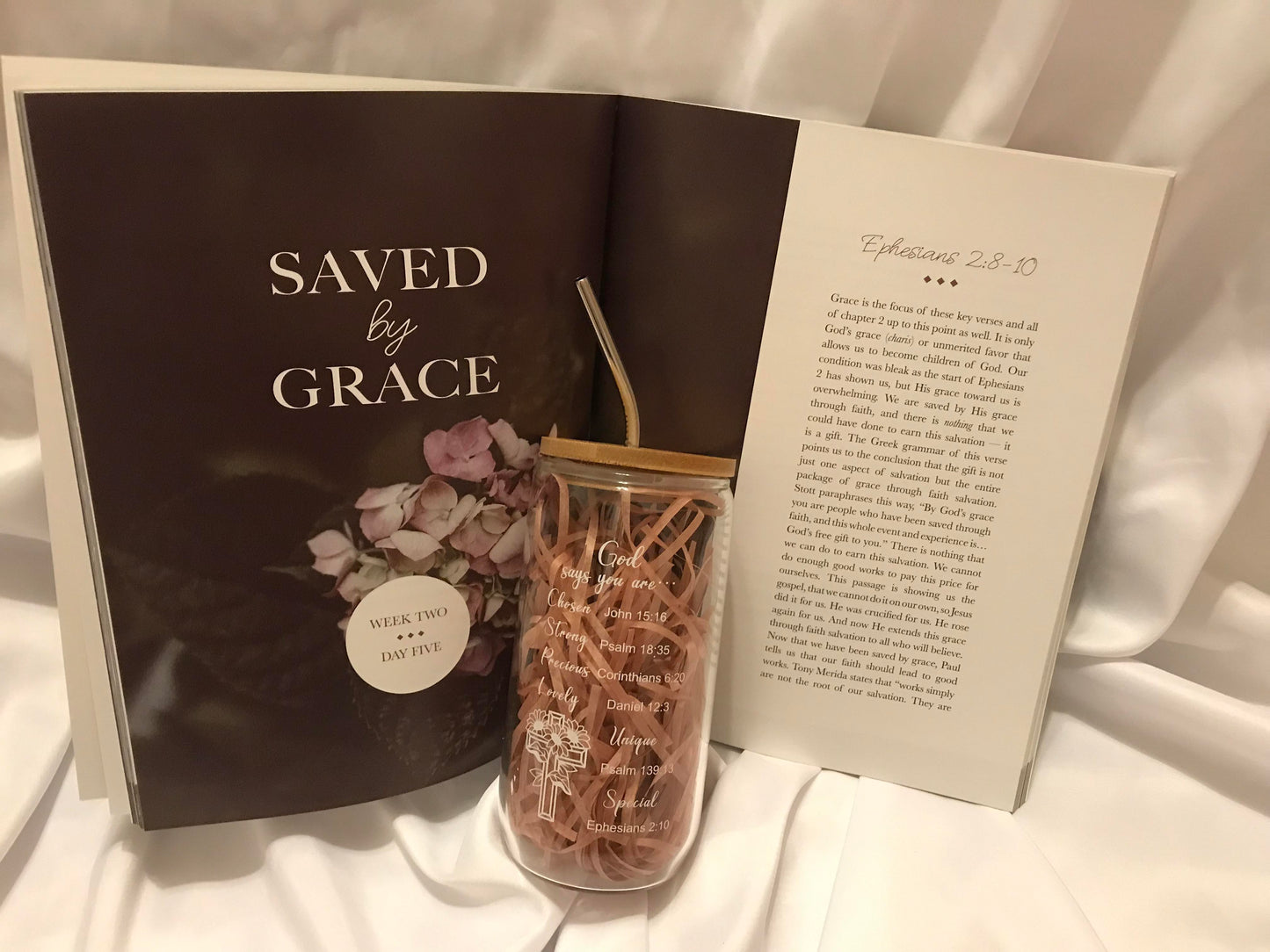 "Chosen" Bible Study & Glass "God says you are..." Tumbler Set