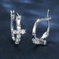 Zircon stone cross earrings (pierced)