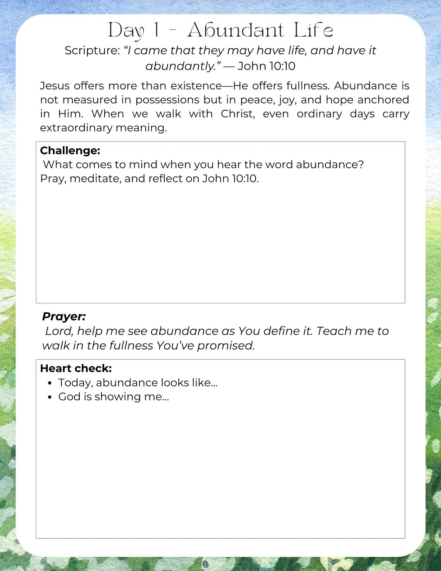 Unveiling Abundance 31 Day Prompting Journal