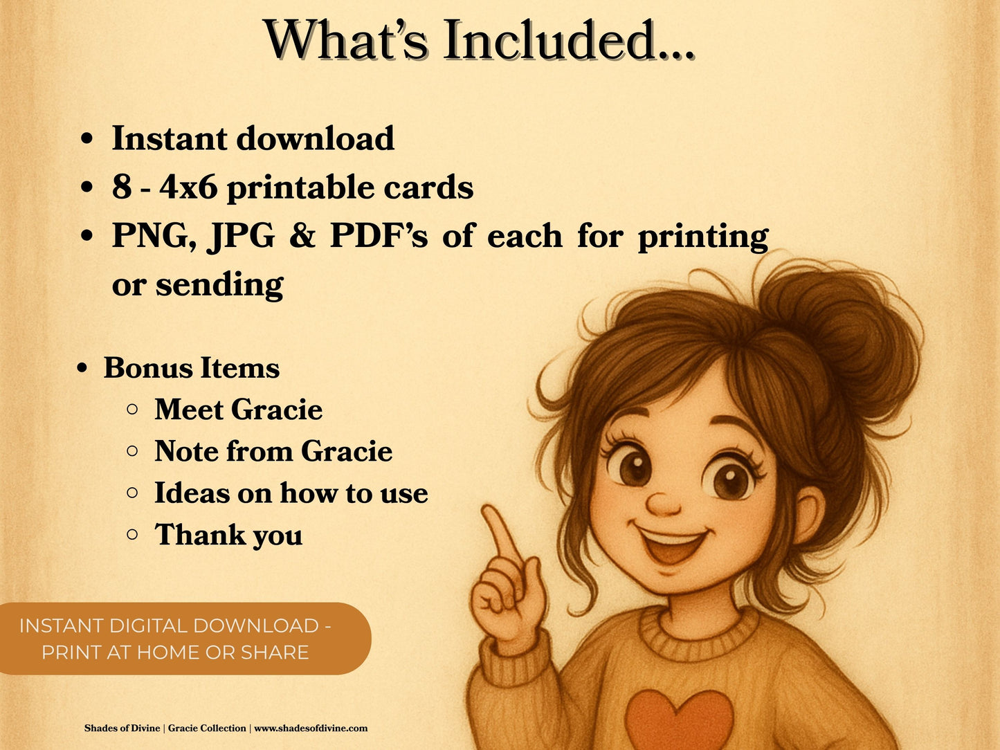 Gracie Friendship Card Pack | Printable Encouragement Cards | Digital Download