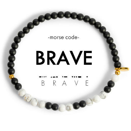"BRAVE " Morse Code Bracelet