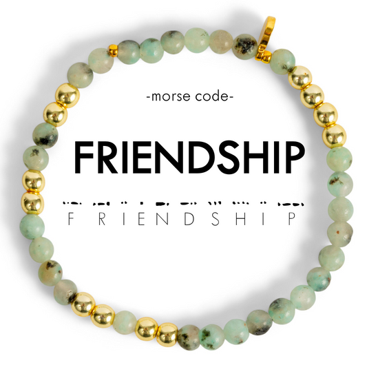 Gold FRIENDSHIP Morse Code Bracelet