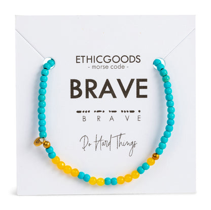 3mm BRAVE Morse Code Bracelet
