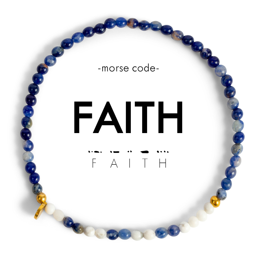 3mm FAITH Morse Code Bracelet