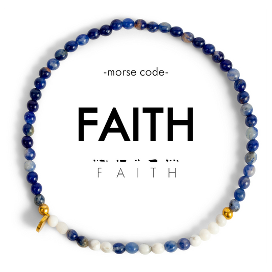 3mm FAITH Morse Code Bracelet