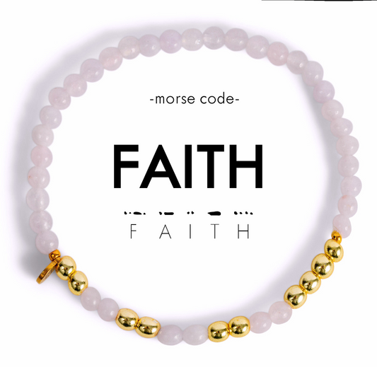 Gold FAITH Morse Code Bracelet