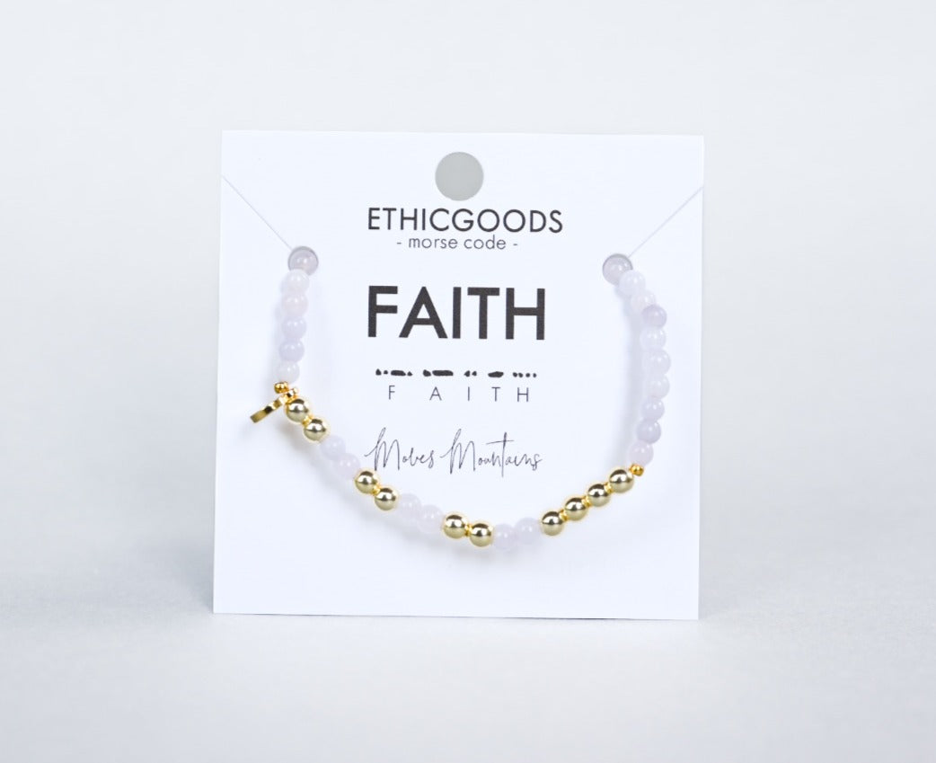 Gold FAITH Morse Code Bracelet