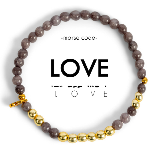 Gold LOVE Morse Code Bracelet