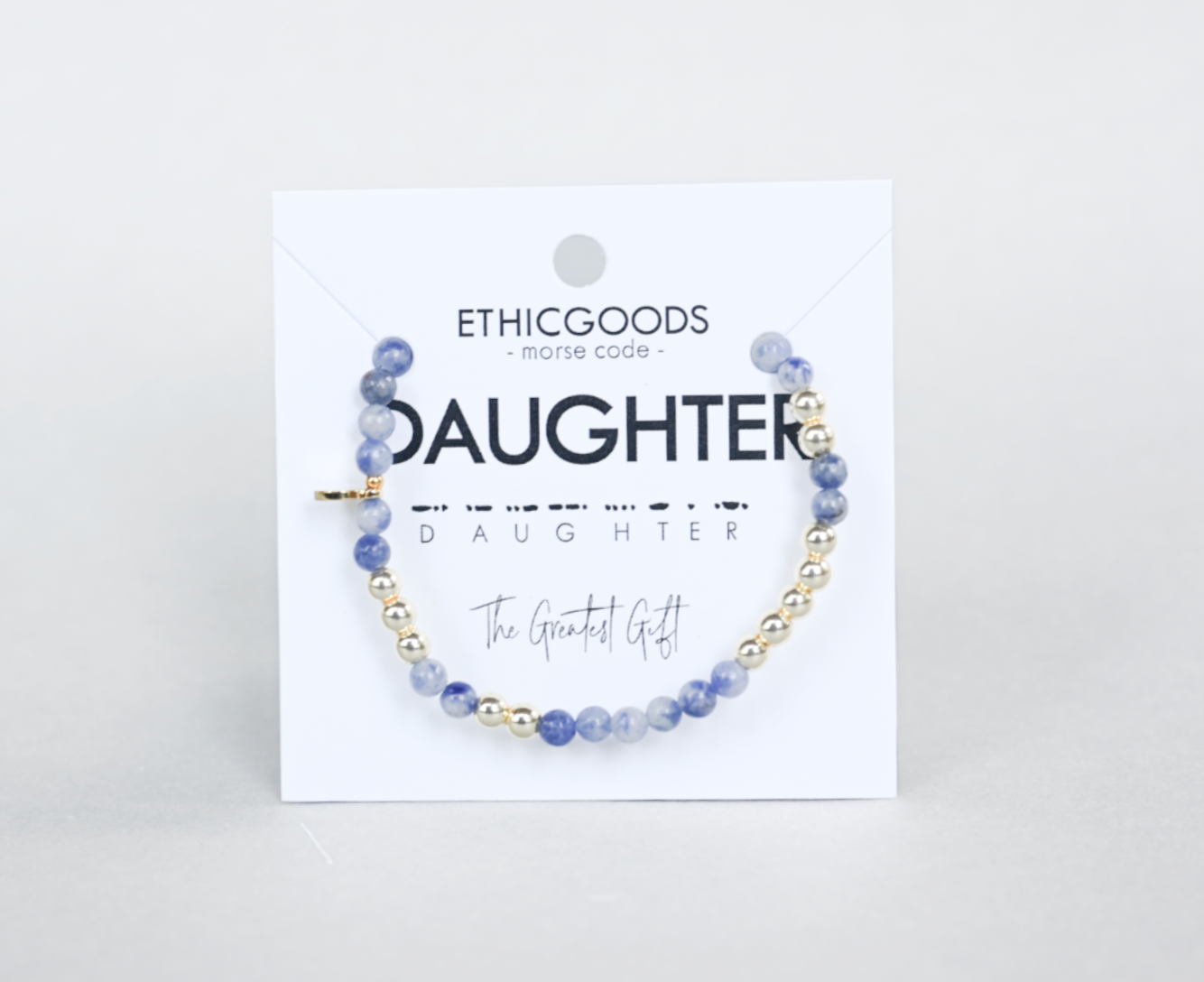 Gold DAUGHTER Morse Code Bracelet