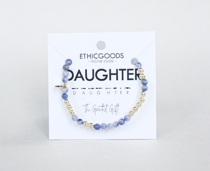 Gold DAUGHTER Morse Code Bracelet