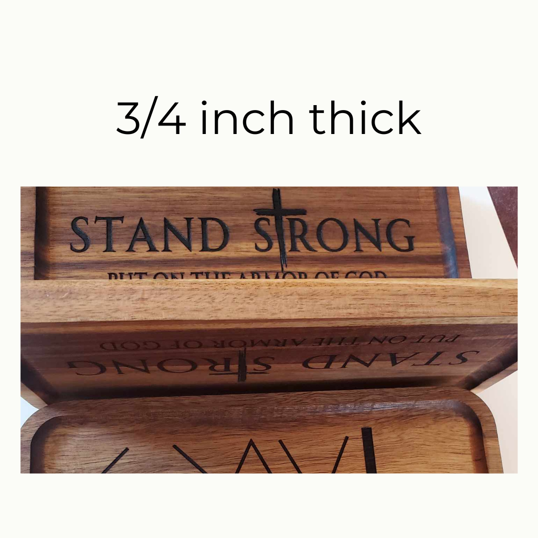 Scripture & Inspirational Acacia Wood Valet Tray