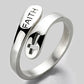 Faith Cross Open Adjustable Ring