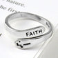 Faith Cross Open Adjustable Ring