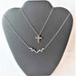 Sterling Silver Highs and Lows Cross Necklace