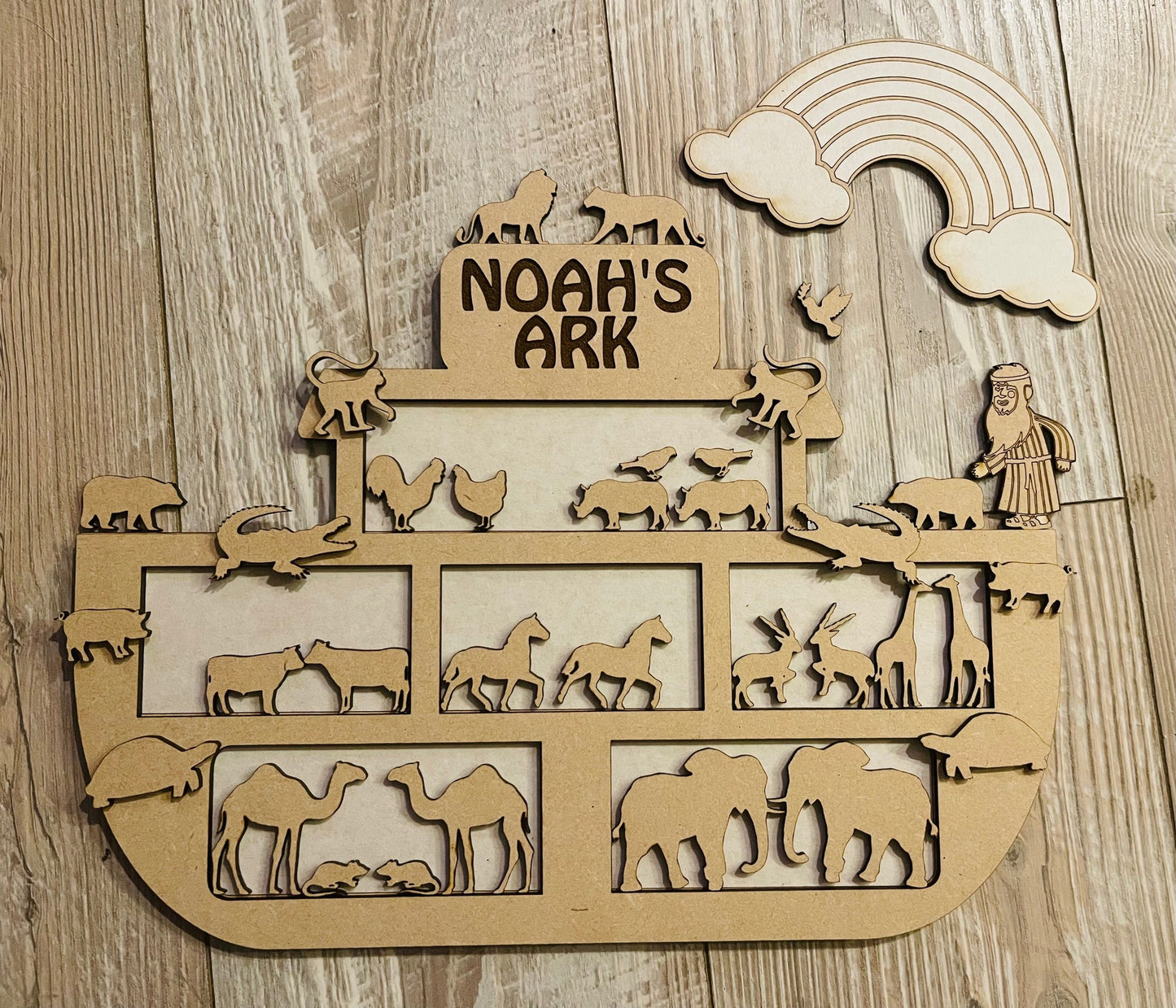 Noah's Ark 36 piece wooden playset