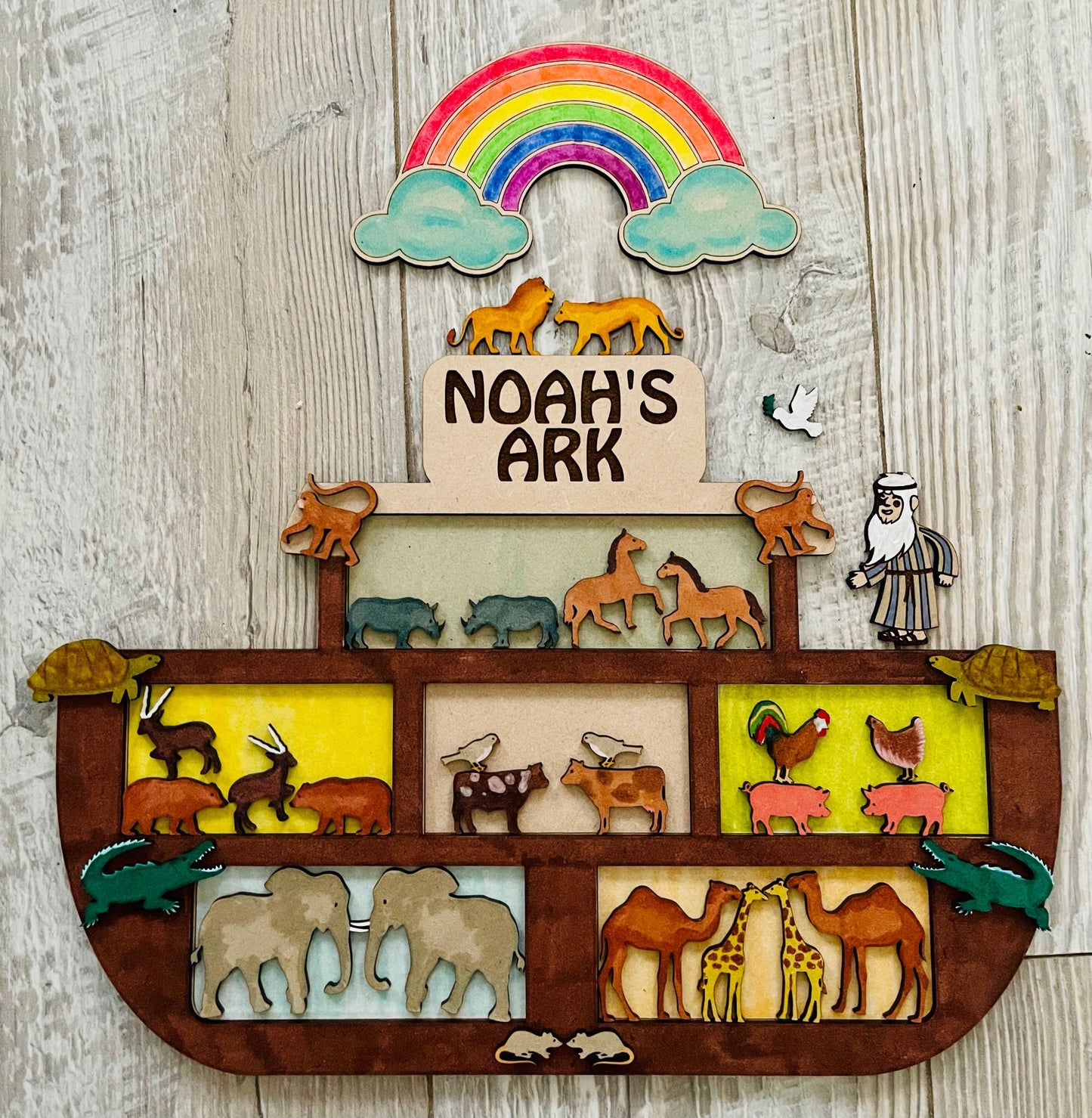 Noah's Ark 36 piece wooden playset