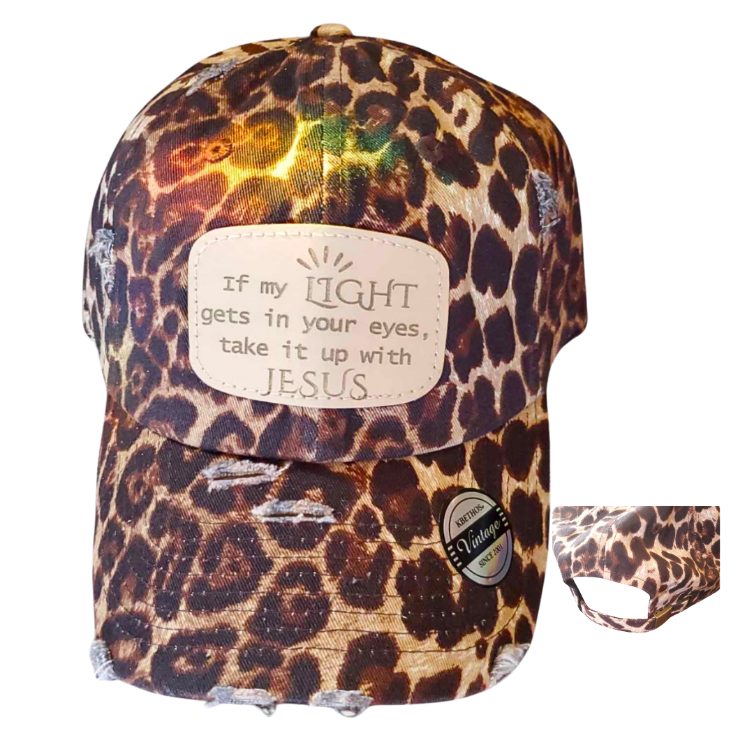 If My Light... Distressed Patch Hat