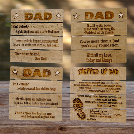Dad & Stepped-Up Dad Pallet Plaques