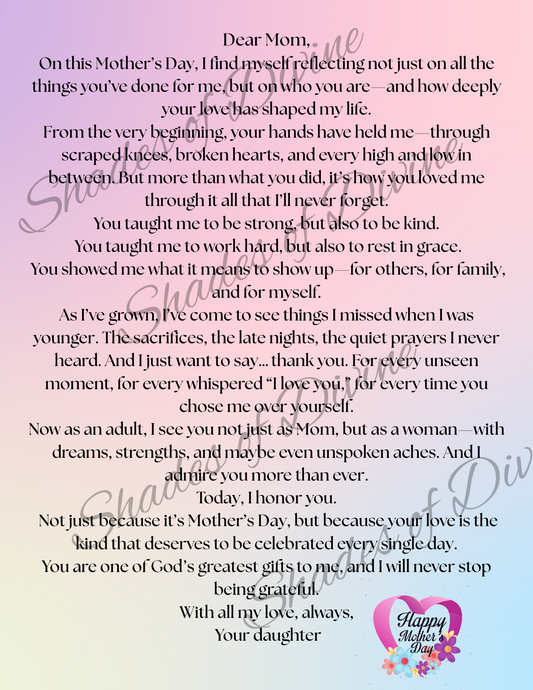 💌 Mother’s Day Letter Collection – Printable Keepsakes to Treasure